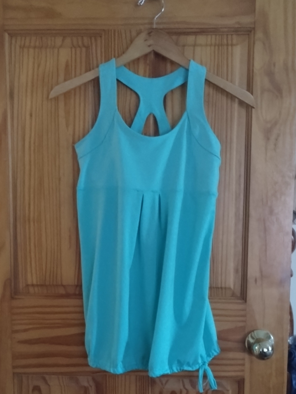Old Navy Aqua Racerback Tank with Drawstring Hem